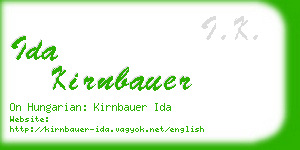 ida kirnbauer business card